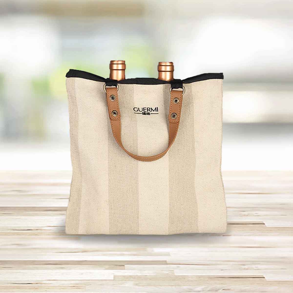 Promotion Twin Bottle Canvas Wine Bags with Full Colour Printing  Bongo